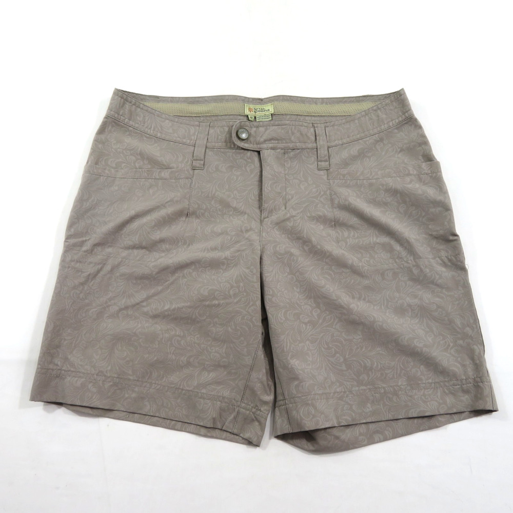 Royal Robbins Paisley Pattern Khaki Shorts Nylon Womens Sz 12 Meas 34 Outdoor